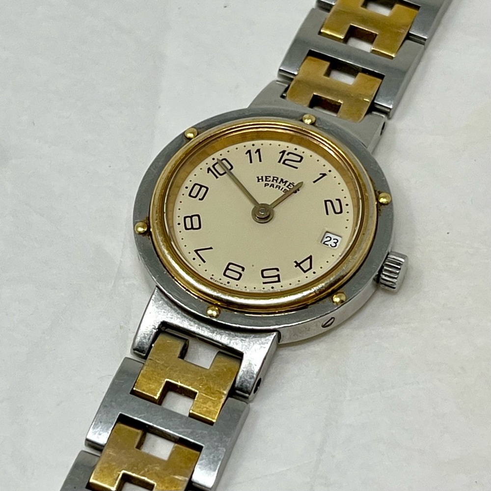 Hermès Clipper Gold & Steel H Band Watch